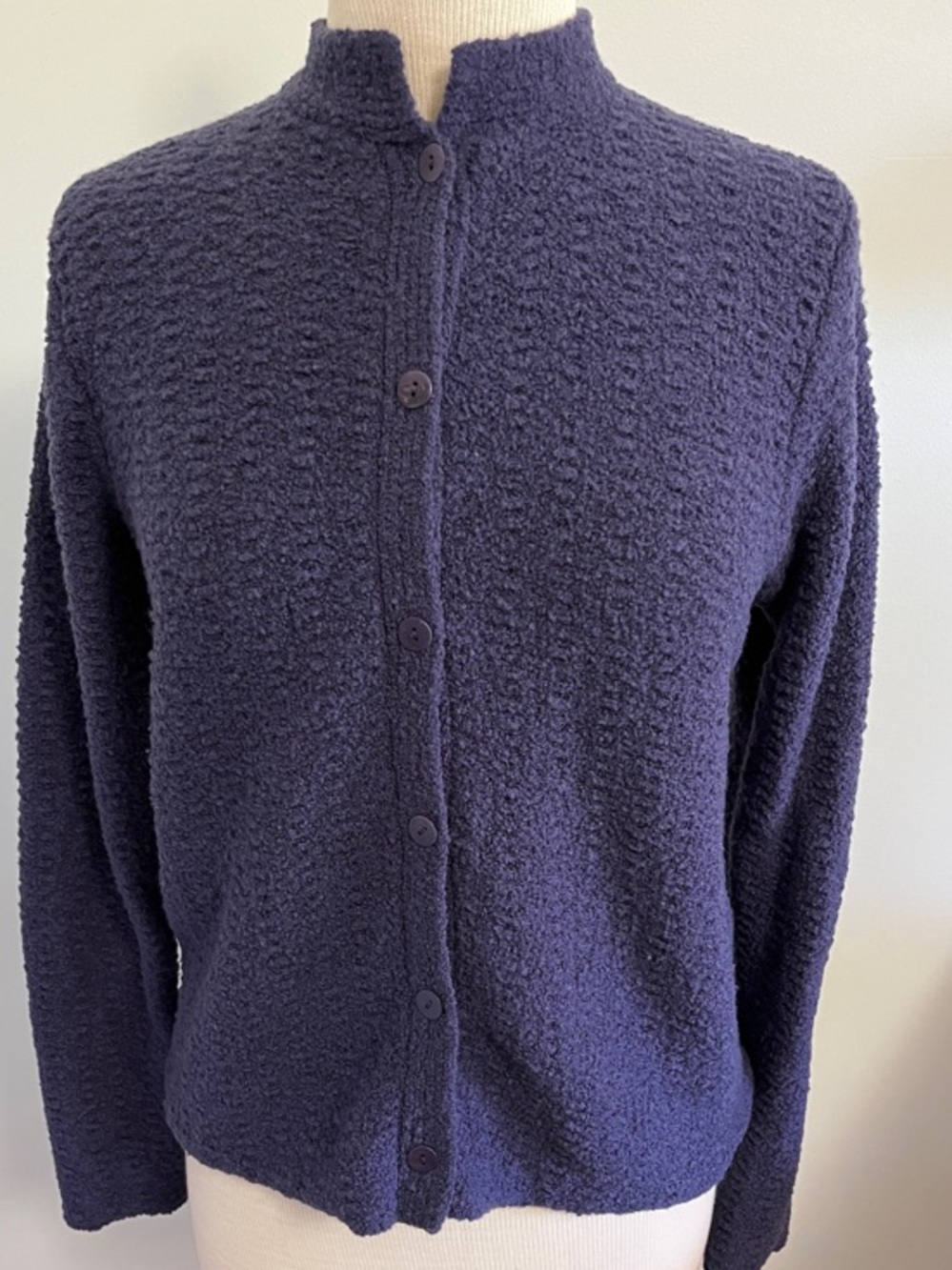 Eileen Fisher Textured Knit Button Up Cardigan Sweater